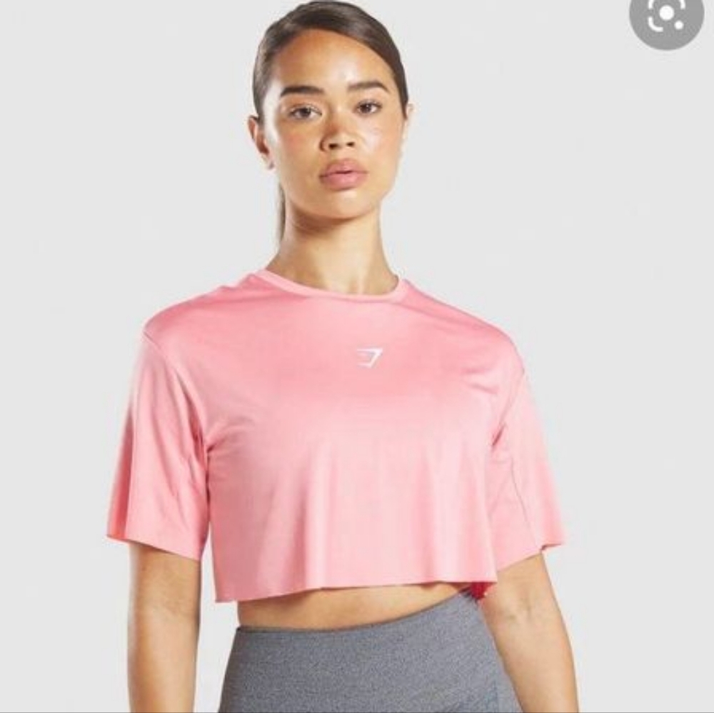 Gymshark Sol Lift Crop Tee coral